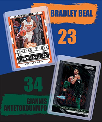 Basketball Cards: Giannis Antetokounmpo, Luka Doncic, James Harden, Trae Young, Donovan Mitchell, Bradley Beal, Michael Jordan ASSORTED Card Gift Bundle