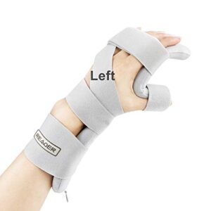 reaqer stroke resting hand splint bendable night immobilizer muscle atrophy hemiplegia rehabilitation straighten your fingers hand, wrist (left)