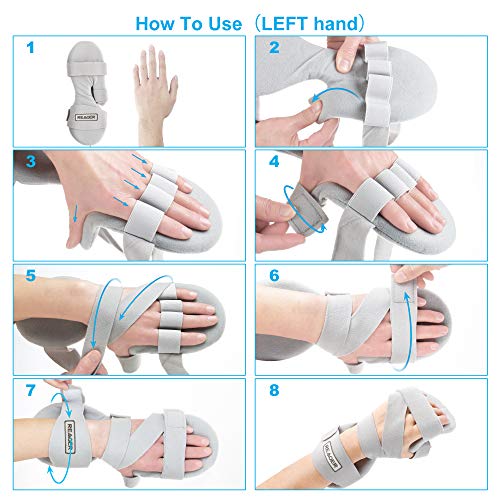 REAQER Stroke Resting Hand Splint Bendable Night Immobilizer Muscle Atrophy Hemiplegia Rehabilitation Straighten Your Fingers Hand, Wrist (Left)