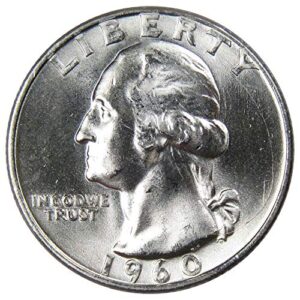1960 d washington quarter bu uncirculated mint state 90% silver 25c us coin