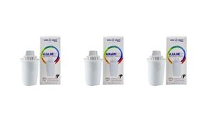 new wave enviro alkaline pitcher replacement cartridge 3 pack, 80 gallon filter life per cartridge, easy installation, white
