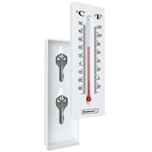 wyzworks - thermometer hide a key holder house car stash temperature – ideal for indoor and outdoor purposes - temperature and humidity meter with celsius/fahrenheit (℃/℉) – hidden key holder