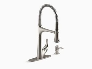 kohler r27459-sd-vs lilyfield commercial style pre-rinse single-handle semi-professional kitchen sink faucet, vibrant stainless