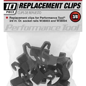 Performance Tool W38003-1 10pc 3/8-Inch Drive Replacement Clips - Organize Your Socket Set with Ease and Efficiency