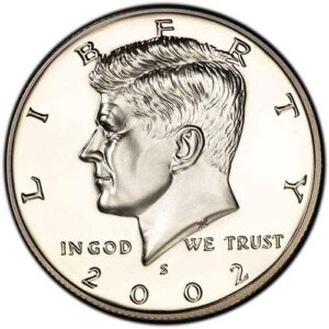 2002 s silver proof kennedy half dollar choice uncirculated us mint