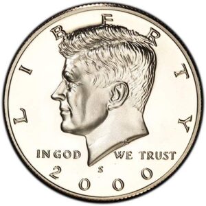 2000 s silver proof kennedy half dollar choice uncirculated us mint