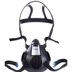 Dräger X-plore 3500 Half-Face Respirator Mask + 2x Multi-Gas Cartridge (OV/AG/HF/FM/CD/AM/MA/HS), NIOSH-Certified, Reusable Professional Respiratory Protection Kit