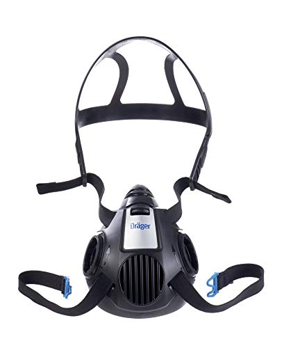 Dräger X-plore 3500 Half-Face Respirator Mask + 2x Multi-Gas Cartridge (OV/AG/HF/FM/CD/AM/MA/HS), NIOSH-Certified, Reusable Professional Respiratory Protection Kit