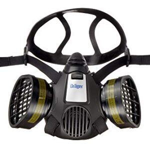 Dräger X-plore 3500 Half-Face Respirator Mask + 2x Multi-Gas Cartridge (OV/AG/HF/FM/CD/AM/MA/HS), NIOSH-Certified, Reusable Professional Respiratory Protection Kit