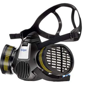 Dräger X-plore 3500 Half-Face Respirator Mask + 2x Multi-Gas Cartridge (OV/AG/HF/FM/CD/AM/MA/HS), NIOSH-Certified, Reusable Professional Respiratory Protection Kit