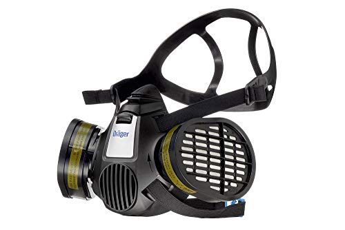 Dräger X-plore 3500 Half-Face Respirator Mask + 2x Multi-Gas Cartridge (OV/AG/HF/FM/CD/AM/MA/HS), NIOSH-Certified, Reusable Professional Respiratory Protection Kit