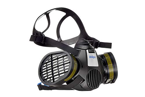 Dräger X-plore 3500 Half-Face Respirator Mask + 2x Multi-Gas Cartridge (OV/AG/HF/FM/CD/AM/MA/HS), NIOSH-Certified, Reusable Professional Respiratory Protection Kit