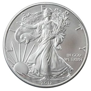 2012-1 oz american silver eagle .999 fine silver with our certificate of authenticity dollar uncirculated us mint