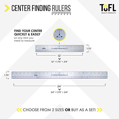 Scrap Book12 Inch Stainless Steel Center Finding Ruler Finds Exact Center Between Two Points, Ideal for Woodworking, Metal Work, Crafting, Drawing, Projects Around Home Standard - Metric