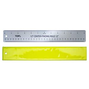 scrap book12 inch stainless steel center finding ruler finds exact center between two points, ideal for woodworking, metal work, crafting, drawing, projects around home standard - metric
