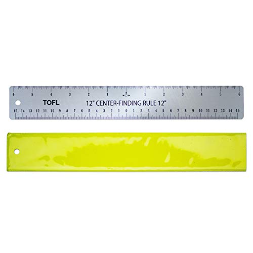 Scrap Book12 Inch Stainless Steel Center Finding Ruler Finds Exact Center Between Two Points, Ideal for Woodworking, Metal Work, Crafting, Drawing, Projects Around Home Standard - Metric