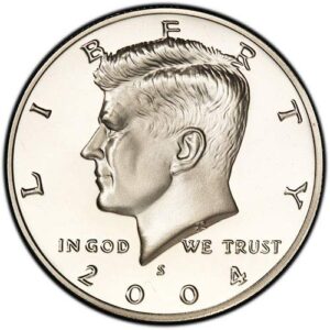 2004 s silver proof kennedy half dollar choice uncirculated us mint