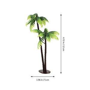 Amosfun 3Pcs Plastic Coconut Palm Tree Miniature Plant Pots Bonsai Craft Micro Landscape DIY Decor for Friends