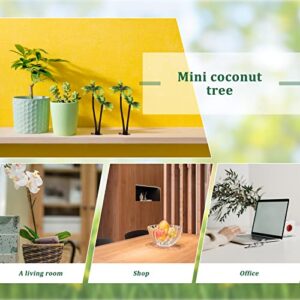 Amosfun 3Pcs Plastic Coconut Palm Tree Miniature Plant Pots Bonsai Craft Micro Landscape DIY Decor for Friends