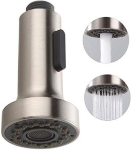 homelody pull down faucet replacement head, 2 functions kitchen faucet sprayer head, g 1/2 pull out spray head for kitchen faucet, brushed nickel kitchen sink faucet head