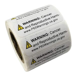 firstzi adhesive paper california prop 65 warning labels sign short form - 0.5x1.5 inches - 500 stickers per roll