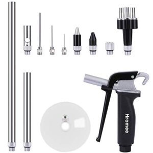 hromee 12 pieces high flow air blow gun kit with safe quiet xtreme nozzles rubber tip 6/12 inch extension chip guard and needles duster gun and air compressor accessories