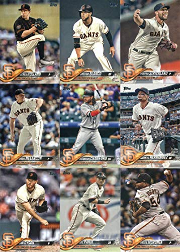 San Francisco Giants 2018 Topps Complete Mint Hand Collated 21 Card Team Set with Buster Posey and Hunter Pence Plus