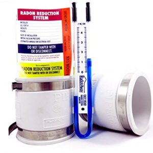 Fantech Rn2 Radon Fan + Install Kit (White, 4x4)