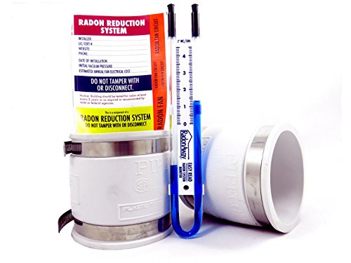 Fantech Rn2 Radon Fan + Install Kit (White, 4x4)