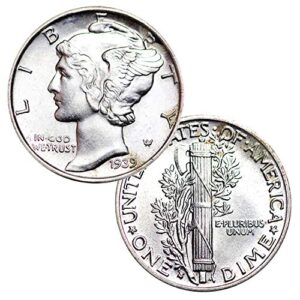 90% silver mercury mixed date 1916-1945 brilliant dime bu