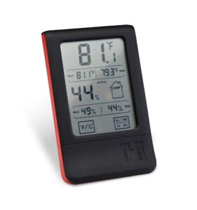 hornady digital hygrometer, 95909 - indoor temperature and humidity monitor with touchscreen lcd display - ideal room thermometer hygrometer for gun safes & cabinets, closets, workbench & more