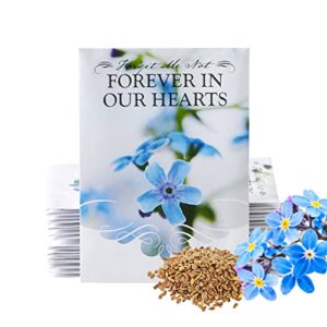 american meadows wildflower seed packets "forever in our hearts" memorial favors (pack of 20) - forget-me-not seed mix, favors for funerals, wakes, viewings, visitations, memorial services