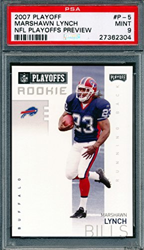 2007 Playoff Preview #P-5 Marshawn Lynch Rookie Card Graded PSA 9