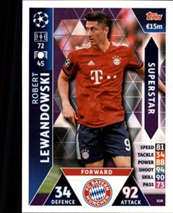 2018-19 topps uefa champions league match attax superstars #su8 robert lewandowski fc bayern munchen official futbol soccer card