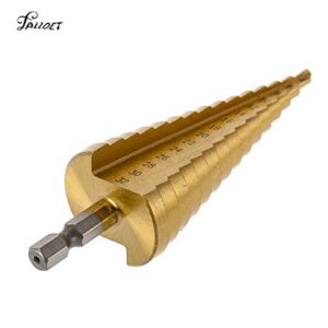 Tameco 32mm Titanium Step Drill Bit Mini Drill Hex Hole Cutter HSS Power High Speed Steel Drilling Tool Stepped Drills for Metal Wood