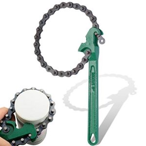 boeray 9 inch heavy duty ratcheting chain wrench reversible oil filter tool pipe fittings tools fit max 5 inch diameter with toothed chain