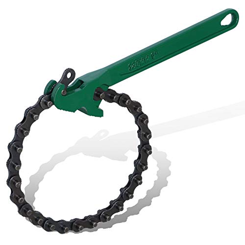 boeray 9 Inch Heavy Duty Ratcheting Chain Wrench Reversible Oil Filter Tool Pipe Fittings Tools Fit Max 5 Inch Diameter With Toothed Chain