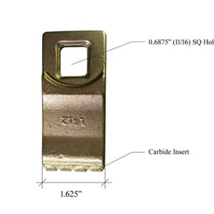 2 - Square Hole Replacement Carbide Auger Teeth w/Hardware - L13-G558