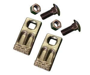 2 - square hole replacement hardfaced auger teeth w/hardware - bc58f-hf-i