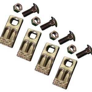 4 - Square Hole Replacement Hardfaced Auger Teeth w/Hardware - BC58F-HF-I