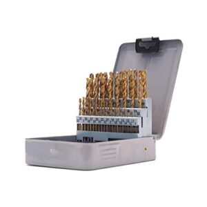 51-piece metric index drill bit set, 1.0-6.0 mm in 0.1 mm increments, hss with titanium nitride (tin) coating
