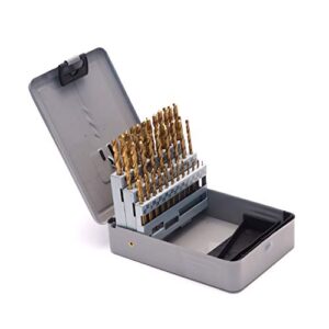 51-Piece Metric Index Drill Bit Set, 1.0-6.0 mm in 0.1 mm Increments, HSS with Titanium Nitride (TiN) Coating