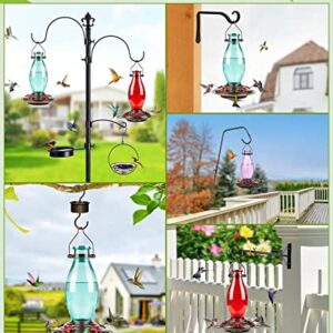 BOLITE 18001 Hummingbird Feeder, Glass Wild Hummingbird Feeders for Outdoors, Retro Edison Bulb Bottle, 25 Ounces, Green, Xmas Gifts for Bird Lovers