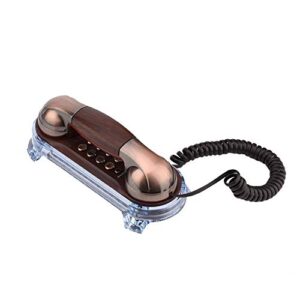 Antique Wall-Mounted Retro Telephone Cable-Fixed Telephone Land-line Fashion Telephone for Home Hotel(Red)