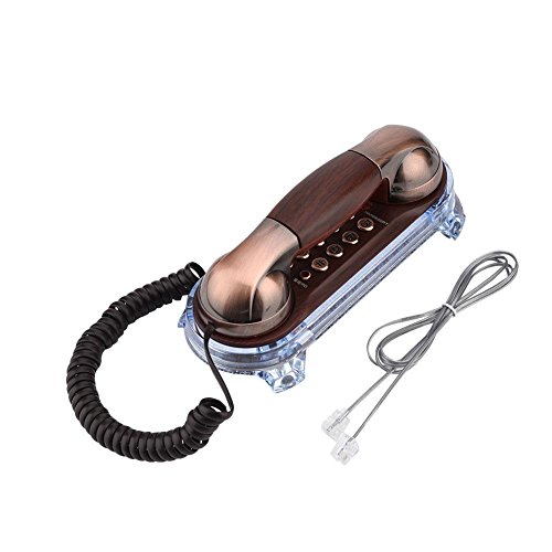 Antique Wall-Mounted Retro Telephone Cable-Fixed Telephone Land-line Fashion Telephone for Home Hotel(Red)