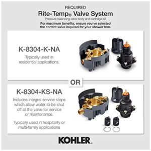 Kohler K-TS22026-4-BL Tempered Shower Trim Set, Matte Black