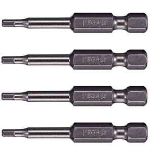 vega 5/32" hex power bits. professional grade ¼ inch hex shank 5/32", 2 inch power bits. 150h1064a-4 (pack of 4)