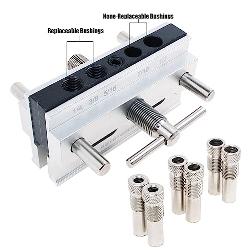 AUTOTOOLHOME Self Centering Doweling Jig Dowel Drill Guide Bushings Set Wood Dowel Jig Kit Woodworking Joints Tools