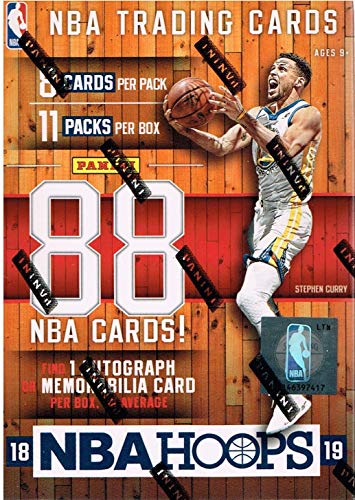 2018/19 Panini Hoops MLB Basketball BLASTER box (11 pk, ONE Memorabilia or Autograph card)