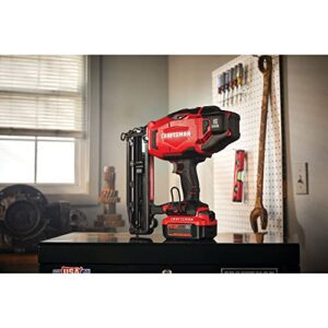 CRAFTSMAN V20 Cordless Finish Nailer Kit, Nail Gun, 16GA, 2-1/2 Nails, Battery and Charger Included (CMCN616C1)